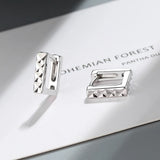 925 Silver Women's High Carved Retro Earrings