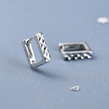 925 Silver Women's High Carved Retro Earrings