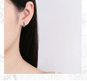 925 Silver Women's High Carved Retro Earrings