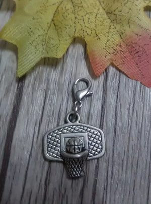 Tibetan Silver Basketball/Basketball Stand Charm Keychain/Necklace Pendant DIY