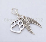 Tibetan Silver Angel Wings Dog Paw Bracelet & Necklace DIY Accessories