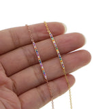 925 Sterling Silver Bracelet Rainbow Bar Charm Chain Jewelry