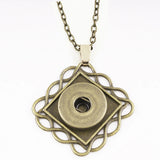 Retro bronze butterfly snap button pendant Necklace