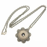 Retro bronze butterfly snap button pendant Necklace