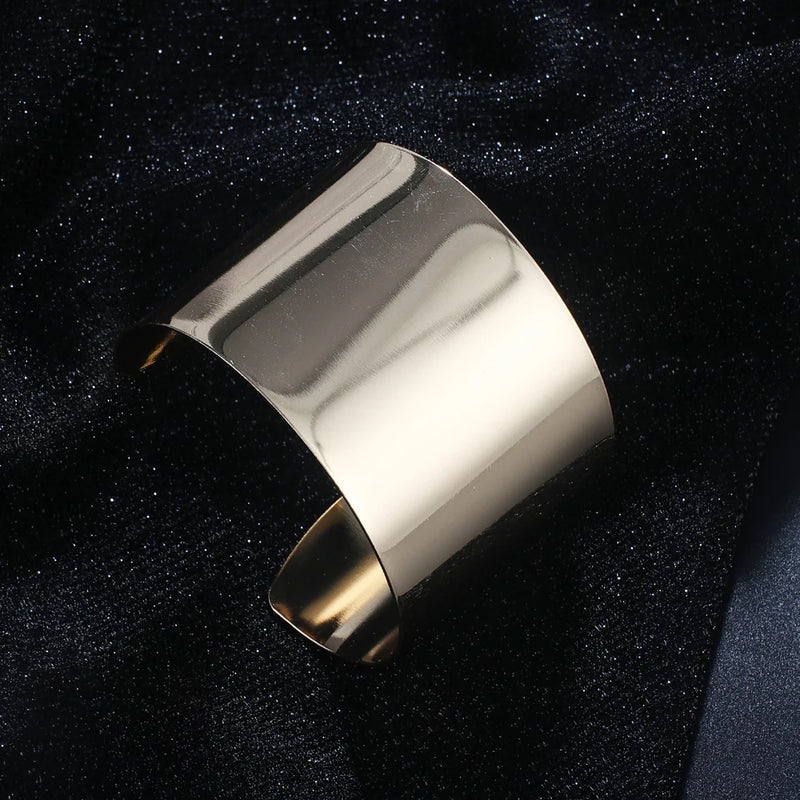 Polished Steel 50mm Wide Cuff Bangle Bracelet 3pcsx