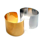 Polished Steel 50mm Wide Cuff Bangle Bracelet 3pcsx