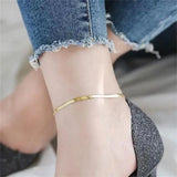 3 4 5MM Width Stainless Steel Anklet Ladies Vacuum Snake Chain