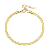 Versatile Stainless Steel Anklet Ladies Vacuum Flat Snake Chain
