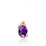 Purple Rhinestone Pendant Necklace - Women's Diamond Style Jewelry