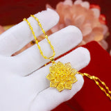 Yellow Flower Pendant Clavicle Chain Choker Wedding Anniversary Jewelry