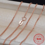 18K Rose Necklace S925 Sterling Silver Chain for Men and Women