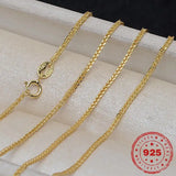 18K Rose Necklace S925 Sterling Silver Chain for Men and Women