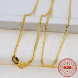 18K Rose Necklace S925 Sterling Silver Chain for Men and Women