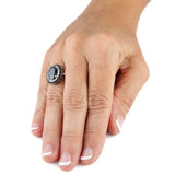 Gemstone Zircon Ring 925 Silver Wedding Jewelry Diamond Ring