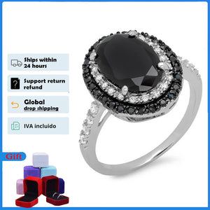 Gemstone Zircon Ring 925 Silver Wedding Jewelry Diamond Ring