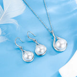 Water Pearl Shell Pendant Necklace Set Women's Jewelry