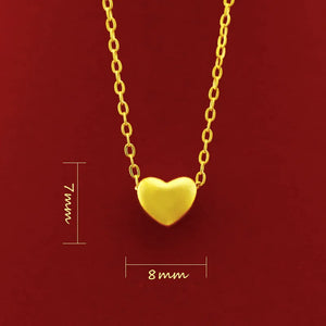 18k Heart Pendant Necklace 18'' Clavicle Chain Chocker