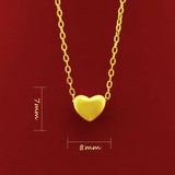 18k Heart Pendant Necklace 18'' Clavicle Chain Chocker