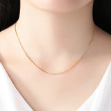 Real 14k Coated Chain Necklace for Women - 18 inch