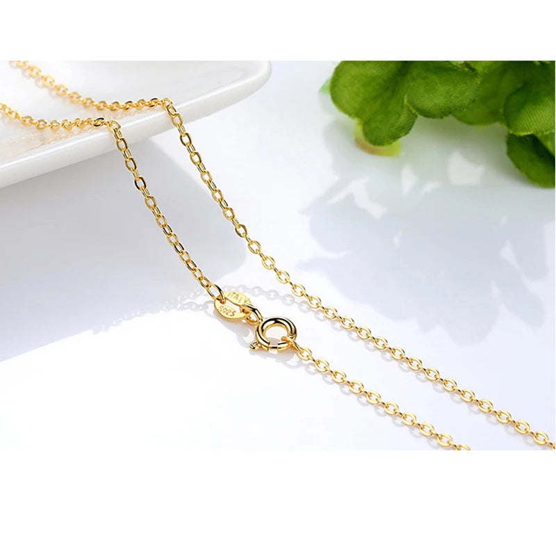 Real 14k Coated Chain Necklace for Women - 18 inch