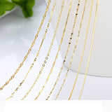 Real 14k Coated Chain Necklace for Women - 18 inch
