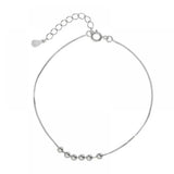 S925 Silver Round Bead Anklet Ins Style Niche Sense Cold Style Student All-Match