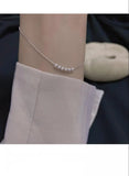 S925 Silver Round Bead Anklet Ins Style Niche Sense Cold Style Student All-Match