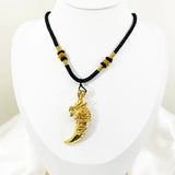 24K Yellow Coating Wolf's Tooth Pendant Necklace For Men