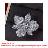 Flower Shape Gemstone Ring in S925 Sterling Silver