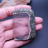 Crystal Buddha Pendant Trimmed With Crystal Zircon 40x55mm