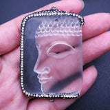 Crystal Buddha Pendant Trimmed With Crystal Zircon 40x55mm
