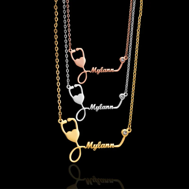 Personalized Diamond Necklace with Name Pendant