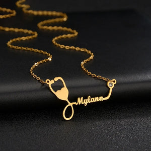 Personalized Diamond Necklace with Name Pendant