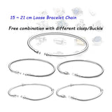 925 Sterling Silver 3mm Snake Chain Bangles Men Women DIY Gift
