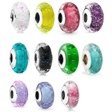 Colorful Glass Beads 925 Sterling Silver Charms for Bracelet