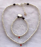 HSC Spanish Uno Small Crystal Beaded Necklace Bracelet Set