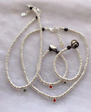 HSC Spanish Uno Small Crystal Beaded Necklace Bracelet Set