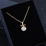 HUAM Owl Necklace Pendant Crystal Chain Metal Plated 18K Necklace for Women