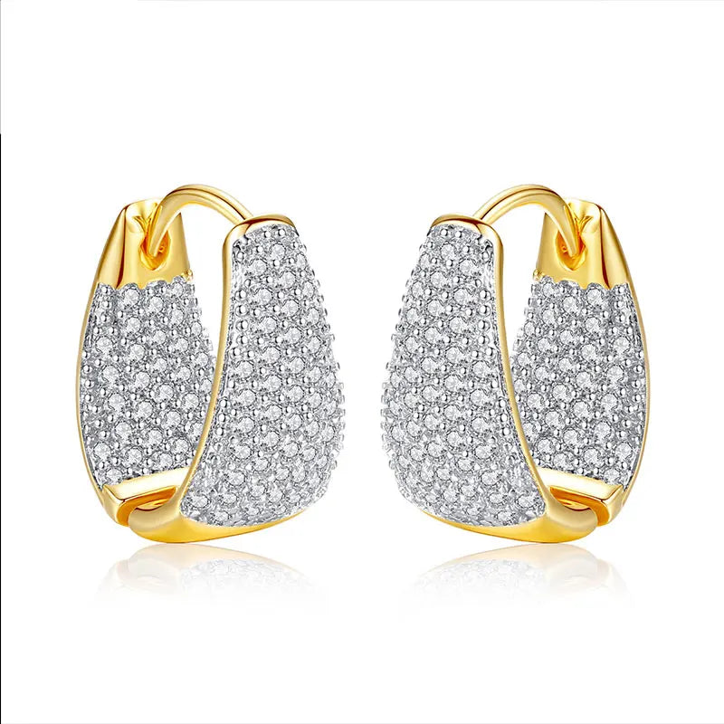 HUAMI 18k Plated Earrings Bridal Jewelry for Women Wedding
