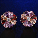 HUAMI Jewelry Cubic Zircon Stud Earrings for Women