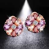 HUAMI Jewelry Cubic Zircon Stud Earrings for Women