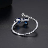 HUAMI Adjustable Heart Rings with Bowknot Design