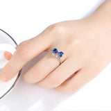 HUAMI Adjustable Heart Rings with Bowknot Design