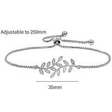 HUAMI Adjustable Leaf Bracelet Women Rhinestone Bangles Jewelry