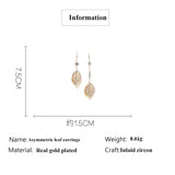 HUAMI Asymmetry Leaf Pendant Zircon Drop Earrings Women Gift Bijoux Femme