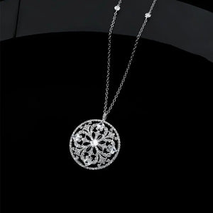 HUAMI Classic Sweater Chain Pendant Necklace with Cubic Zircon