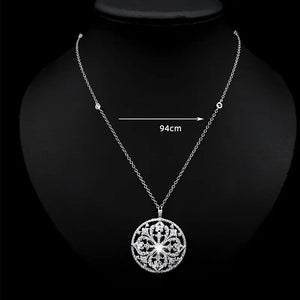 HUAMI Classic Sweater Chain Pendant Necklace with Cubic Zircon