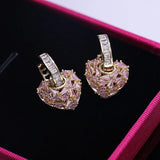 HUAMI Disassembly Buckle Drop Earrings Heart Sweet Exquiste Light Luruly Jewelry