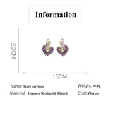 HUAMI Disassembly Buckle Drop Earrings Heart Sweet Exquiste Light Luruly Jewelry