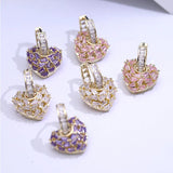 HUAMI Disassembly Buckle Drop Earrings Heart Sweet Exquiste Light Luruly Jewelry